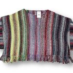 Free People  L Radiate Pullover Sweater Rainbow Fringe Striped Boho Artsy NWT Photo 6