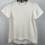 Madewell  Textured White Oversized Short Sleeve Back Keyhole Neck Blouse Size S‎ Photo 0