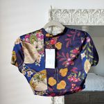 Zara Printed High Neck Cropped Blouse Top Size XS Photo 6