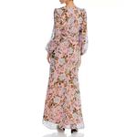 Eliza J NWT Blush Pink Floral Print Chiffon Cascade Long Sleeve Maxi Dress Photo 2