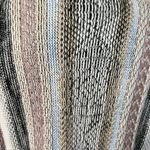 Knox Rose  Cream Pink Blue Knit Short Sleeve Fringe Cardigan Women's Size Large Photo 3