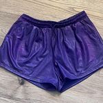 Women's Metallic Shorts Shiny Elastic Waist Sparkly Yoga Hot Booty Dance Small Purple Photo 0