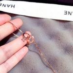 14K Rose Gold Plated Double Rings Charm Bracelet for Women Photo 2