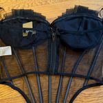 Black mesh corset Asymmetrical Bustier top size M Size M Photo 3