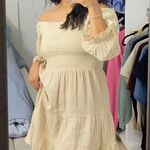 Free People Beige Linen Flowy Dress Photo 0