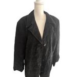 Alfani Woman Black Sueded Leather Jacket Size 3X Photo 6
