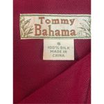 Tommy Bahama RARE 100% Silk Cropped Maroon Color Women’s Abalone Button Front Bl Photo 14