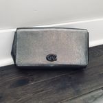 Coach  Alexa Metallic Leather Turnlock Clutch Purse, Silver Photo 1