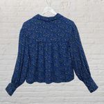 ZARA Blue Leopard Print Oversized Top Size S Photo 2