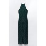ZARA Green Halter Dress with Fringe NWT Size S Photo 4