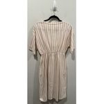 ZARA Linen Blend Striped Knotted Short Sleeve Mini Dress Photo 4