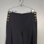 House of Harlow Black Wide Leg Trousers High Rise Gold Side Button 12 Photo 2