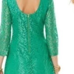 Lilly Pulitzer  Camellia Dress Kelly Green Lace Cutout Size 8 Holiday Party Photo 0