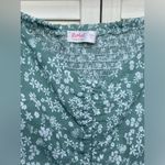 Romwe Floral Mint & White Blouse Short Balloon Sleeve Crop Size M Photo 5