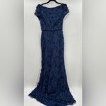 Mac Duggal  67711 Floral Applique Boat Neck Long Maxi Gown Photo 4