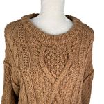 Free People Cutting Edge Cable Knit Sweater Brown Large Photo 7