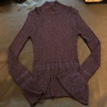 Veronica Beard  Lilia Metallic Knit Mock Neck Flared Cuff Sweater Fitted Sz M Photo 1