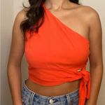 Free People Orange One-Shoulder Tank Top Photo 0