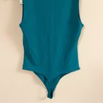 Babaton  Teal Green V-neck Sleeveless Bodysuit Size Large Thong Back Aritzia Photo 7