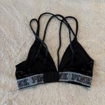 PINK - Victoria's Secret  Black Crushed Velvet Bralette Photo 1