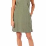 Briggs New York Briggs Ladies Women Ruffle V-Neck Linen Blend Dress, Green ( Olive ) Photo 0