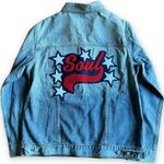 Rails NWT-  x Soul cycle Medium Vintage Denim Jacket W/ Soul Patch- Size Large Photo 14