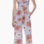 Aritzia Wilfred Chianti Jumpsuit Floral Sleeveless Crop Wide Leg Purple SIZE S Photo 0
