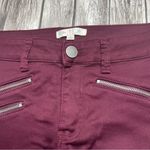 Love, Fire Womens Skinny Leg Pants Chinos Burgundy Maroon 5 Mid Rise Zip Pockets Photo 4