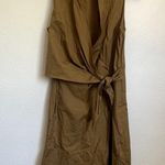 Vince NEW Sleeveless Cotton Shirt Dress in Caramel Brown Photo 4