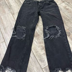 We The Free  Free People Straight Leg Button Fly Black Distressed Jeans Size 28 Photo 0