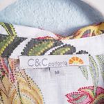 Anthropologie C&C California Linen Blend Palm Leaf Buttondown Shirt Photo 3