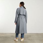 Everlane The Gathered Drape Trench Coat in Grey Small Photo 1