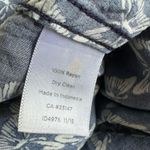 Talbots Butterfly Button Up Shirt Navy Blue Long Sleeve Rayon Preppy Whimsy Photo 5