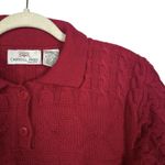 Vtg Carroll Reed Women’s Sz S Red Short Sleeve Cable Knit Short Sleeve Sweater Photo 3