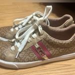 GBG LA Women's sneaker Size 9 All Over Logo white Brown & Gold w red Photo 0