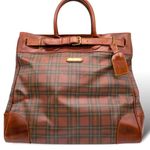 Ralph Lauren Tartan Plaid Brown Green Doctors Bag Boston Weekend Travel Suitcase Photo 15