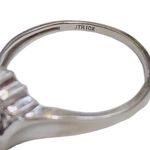 10K White Gold Marquise Blue Sapphire and Tiny 6 Diamonds Ring Size 6 Women’s Photo 3