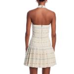 AQUA  Halter Mini Dress Tweed Button Front Sleeveless Party Dress Size‎ L Photo 1