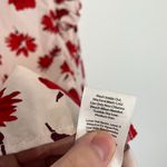 FREE ASSEMBLY Button Shoulder Blouse Long Sleeve Light Pink ? Red Floral Ruffle Size L Photo 12