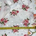 VAL MODE lingerie dainty top medium floral polka dot buttonup embroidered collar Pink Photo 4