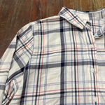 Marine layer Women's  Plaid Button Down L White Blue Red Photo 1