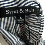Strut & Bolt Elegant Striped Ruffle Blouse Photo 5