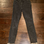 Good American  Black Fringed Skinny Jeans Size 4 Photo 0