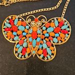💕KENNETH JAY LANE💕 Coral Turquoise Butterfly Necklace NWOT Blue Photo 2