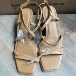 Caslon  Nordstrom size 9 Paola tan ankle wrap leather strappy wedge sandals new Photo 1