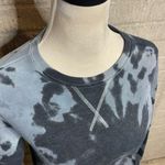 Kait Tyler Grey Black Tie Dye Rescued Reclaimed Fleece Crewneck Sweatshirt Small Photo 1