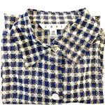 CAbi Nautical Sheer Blue Ivory Gingham Check Preppy Cottagecore Beach Cover Up Top XS Photo 4