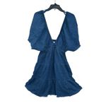 Aerie Pool To Party Flutter Sleeve Dress Cover Up Medium V Neck Gauzy Blue #C3-1 Photo 6