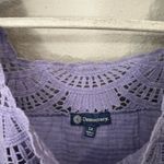 Democracy  Women's 1X Purple Blouse Lace Detail Puff Sleeve Square Neck Photo 5