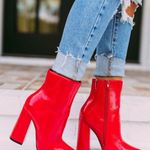 These Three Boutique Red Pointy Leather Booties Photo 0